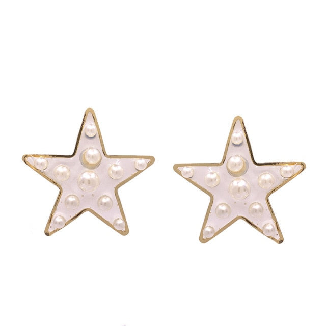 Irregular Big Stars & Heart Clip on Earrings