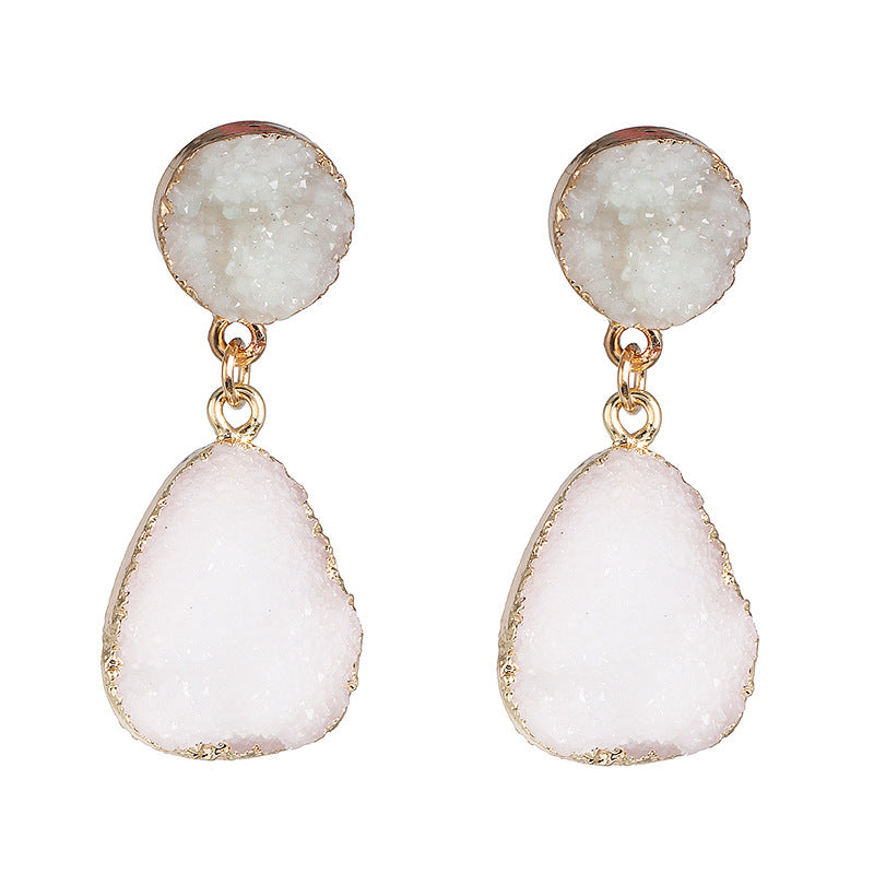 Bohemian Druzy Resin Stone Clip on Earrings