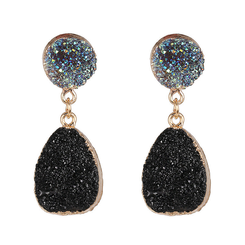 Bohemian Druzy Resin Stone Clip on Earrings
