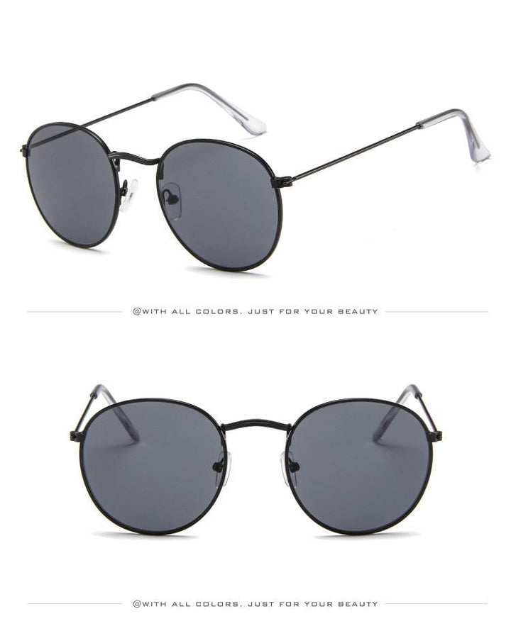 Classic Round Sunglasses - Black / Black