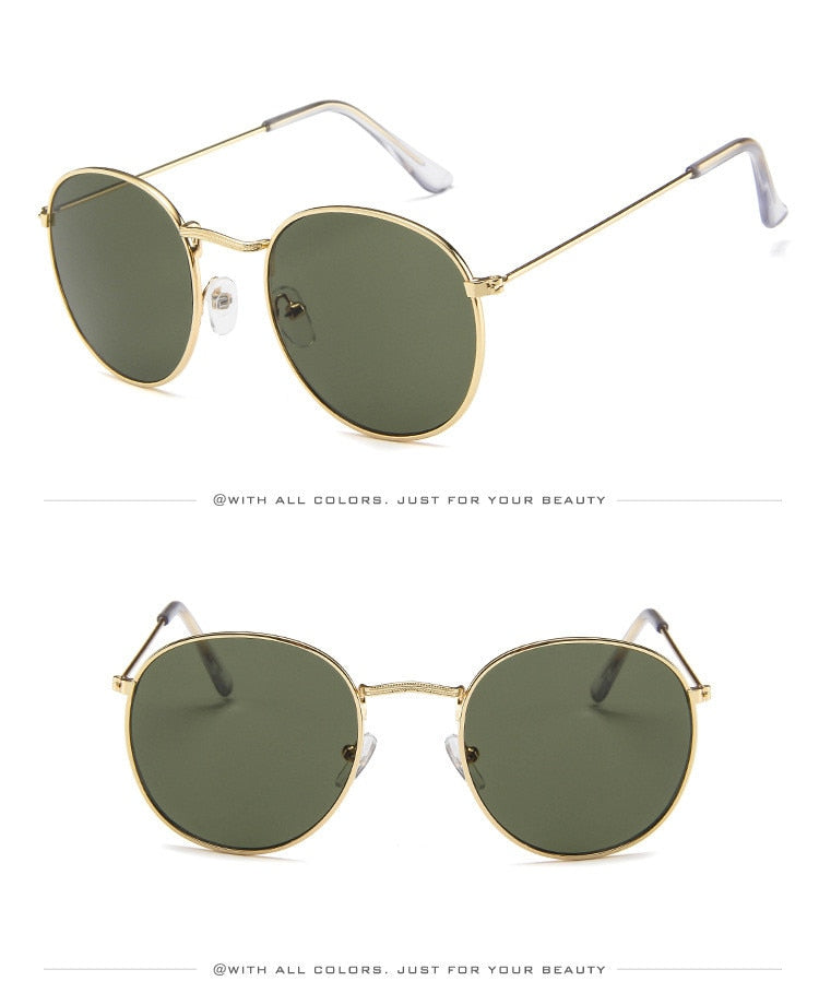 Classic Round Sunglasses - Gold / Green