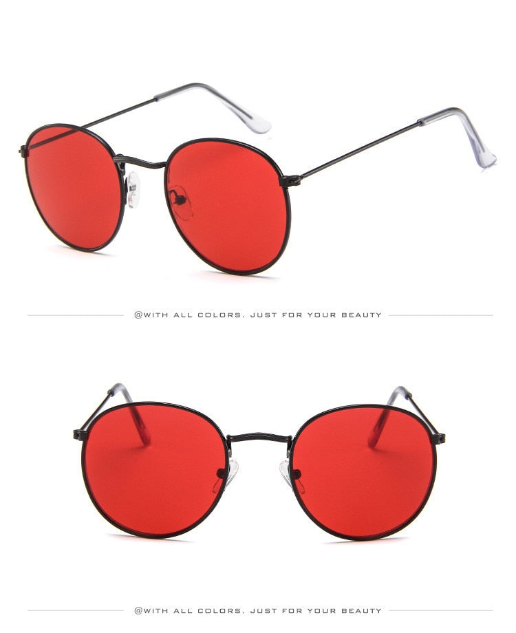Classic Round Sunglasses - Black / Red