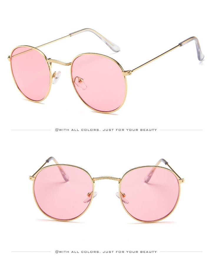 Classic Round Sunglasses - Gold / Pink