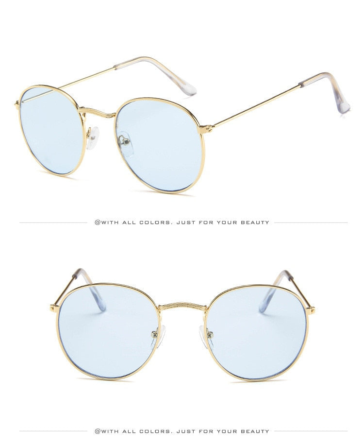 Classic Round Sunglasses - Gold / Blue