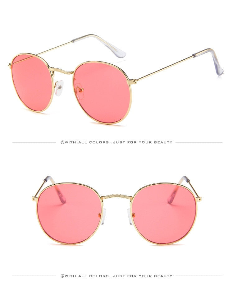 Classic Round Sunglasses - Gold / Red