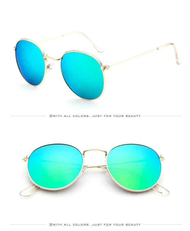 Classic Round Sunglasses - Gold / Green