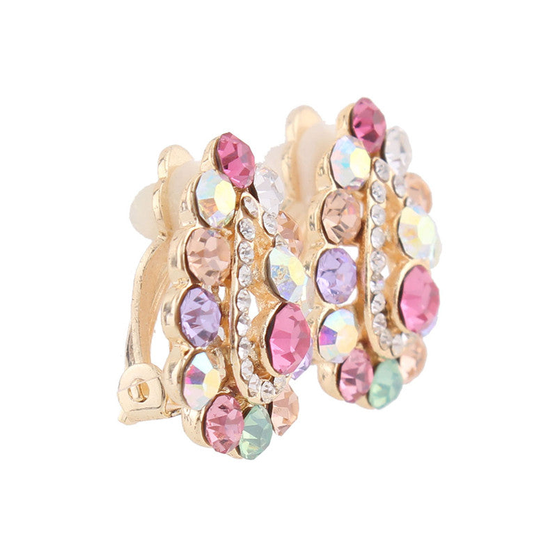 Crystal Waterdrop Clip on Earrings