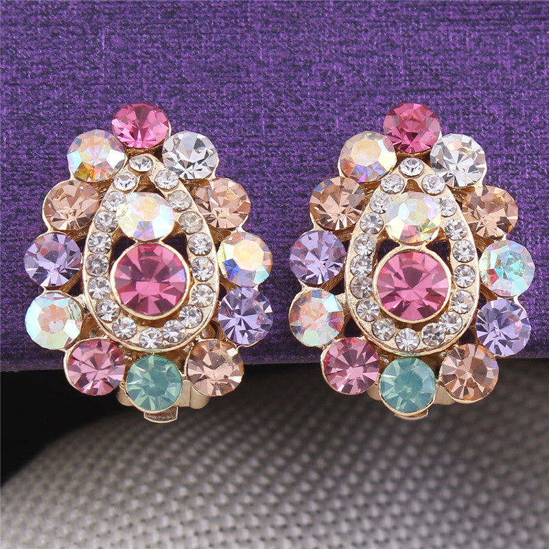 Crystal Waterdrop Clip on Earrings