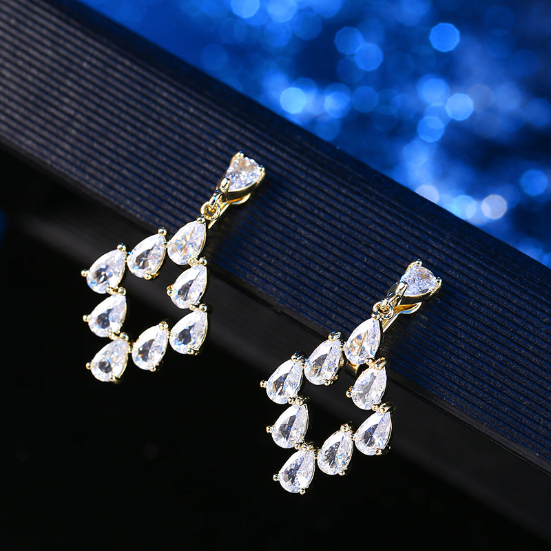 Crystal Cubic Zirconia Clip on Earrings