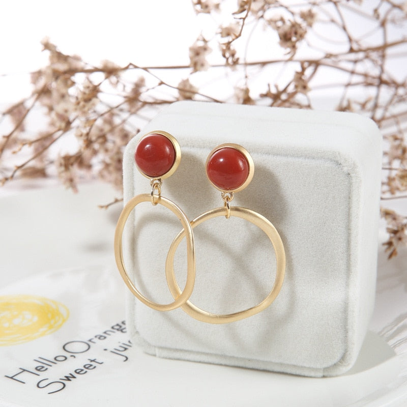 Simple Plating Matte Gold Clip on Earrings