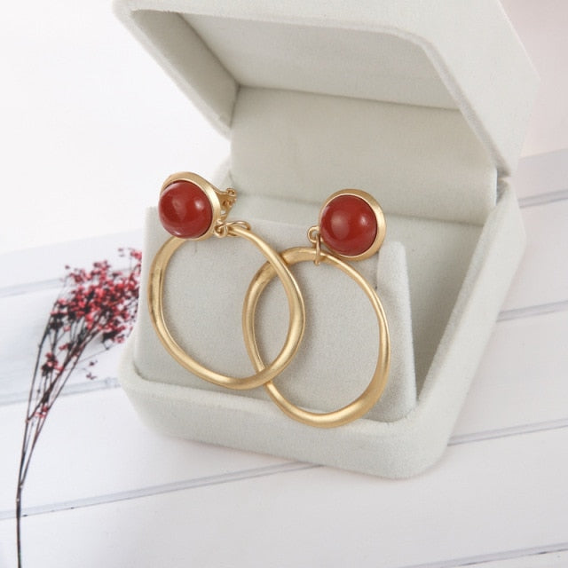 Simple Plating Matte Gold Clip on Earrings