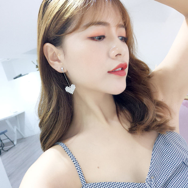 Crystal Heart Clip On Earrings