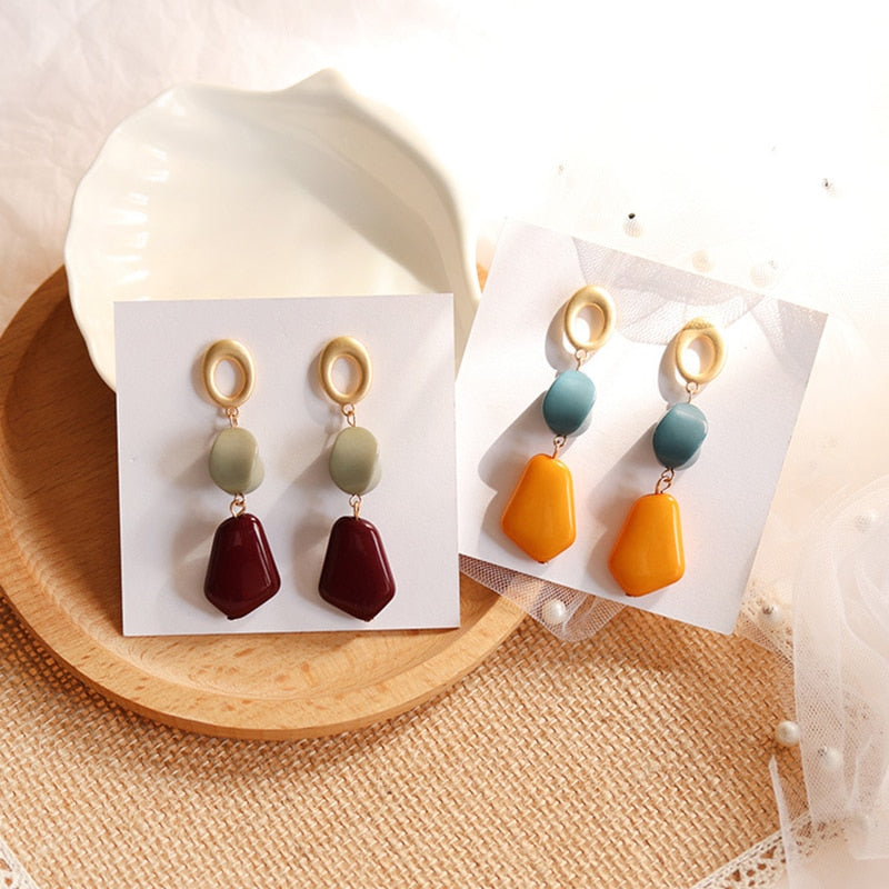 Irregular Handmade Acrylic Clip on Earrings