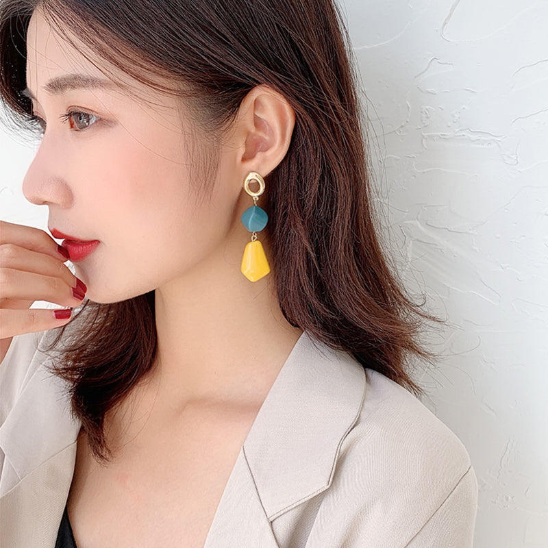 Irregular Handmade Acrylic Clip on Earrings