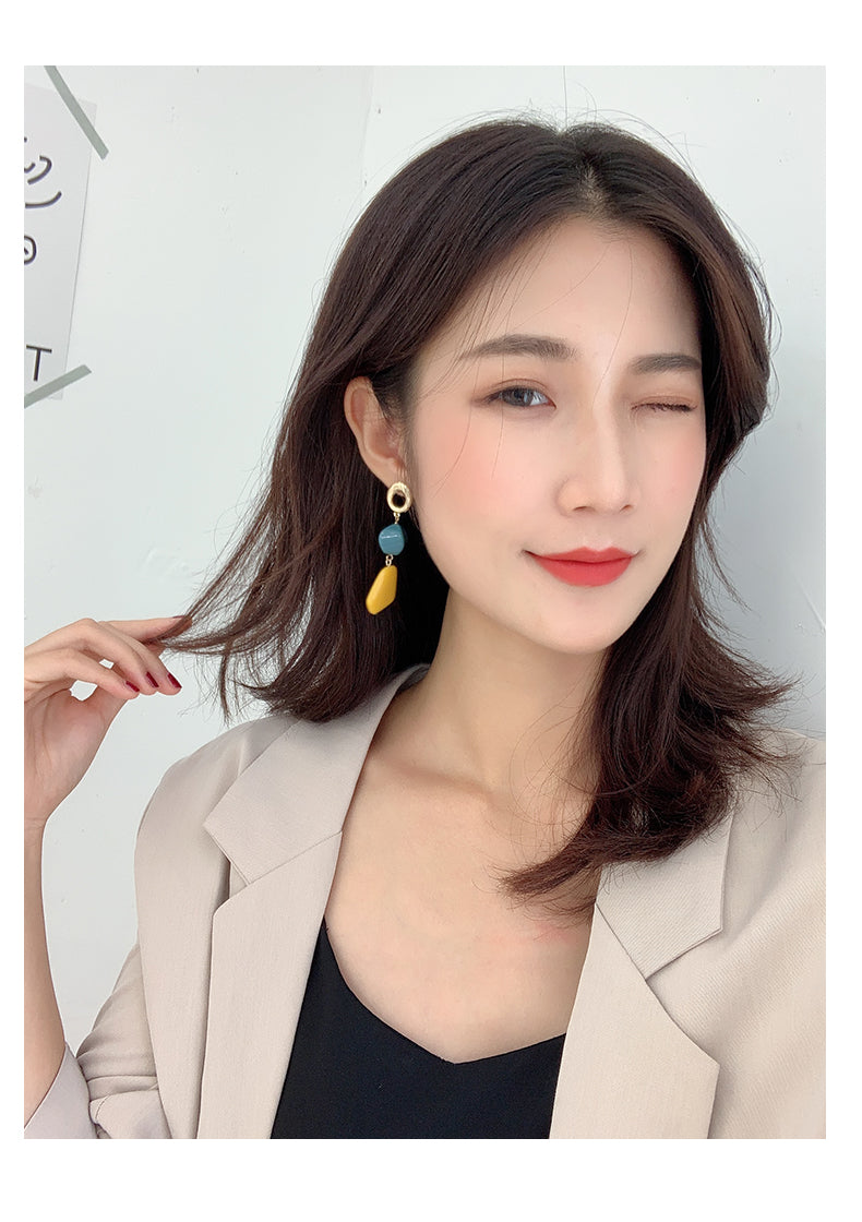 Irregular Handmade Acrylic Clip on Earrings