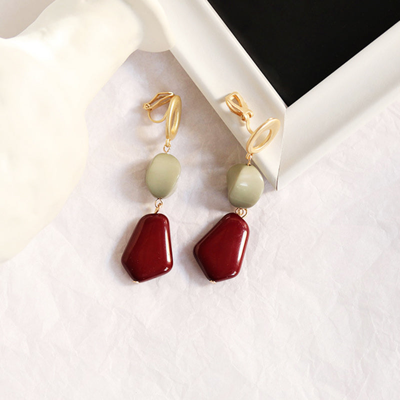 Irregular Handmade Acrylic Clip on Earrings