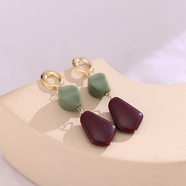 Irregular Handmade Acrylic Clip on Earrings