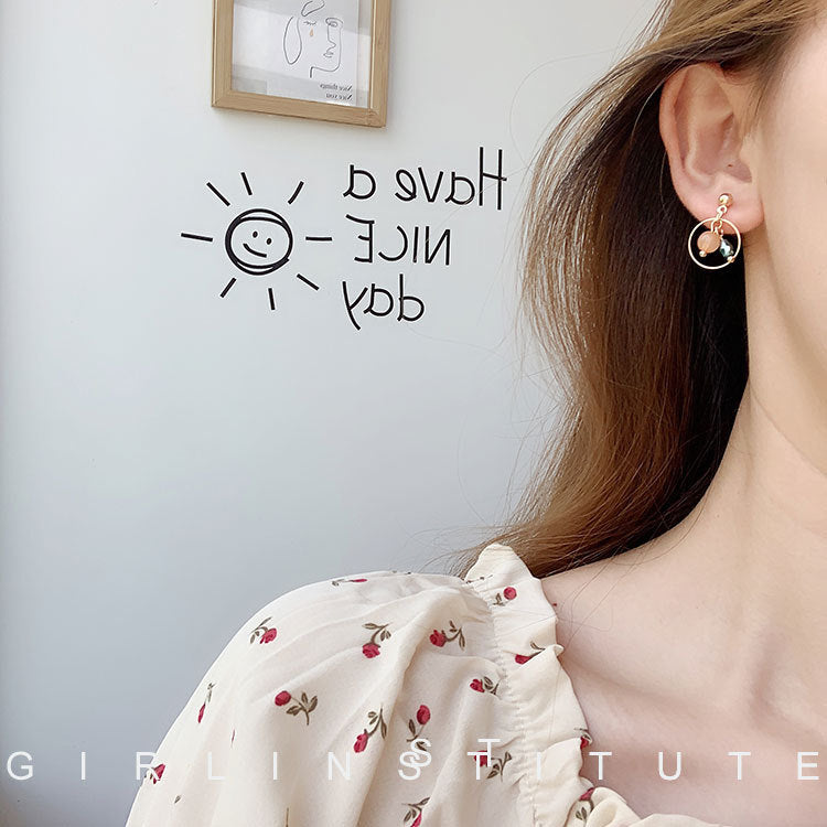 Tiny Orange Clip on Earrings