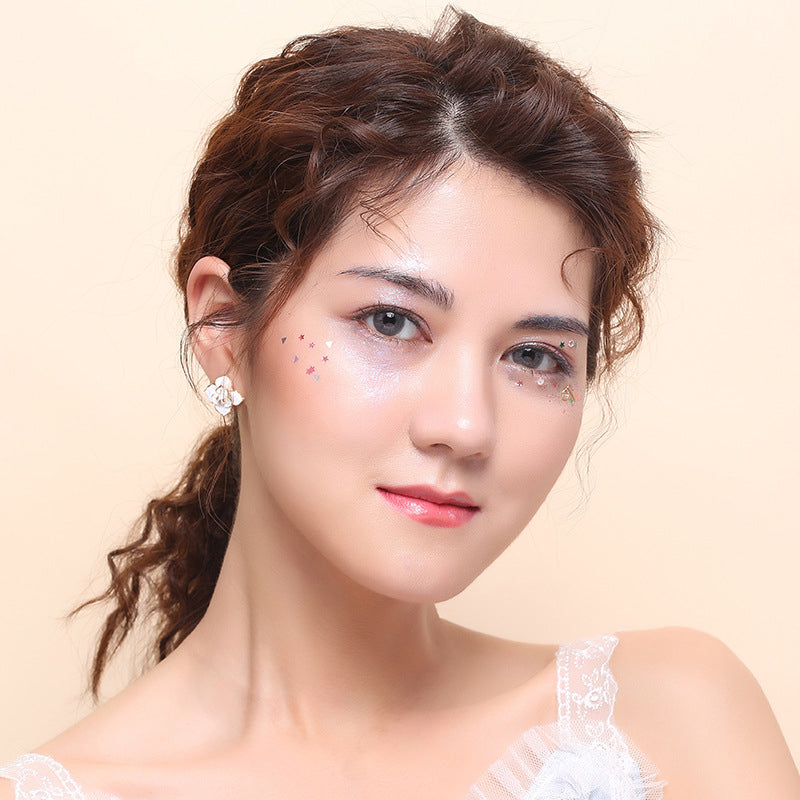 White Flower Clip on Earrings