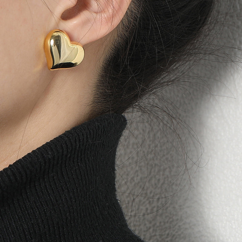 Sweetheart 16k Gold Plating  Brass Coil Earrings