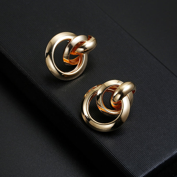 Double Ring Clip On Earrings